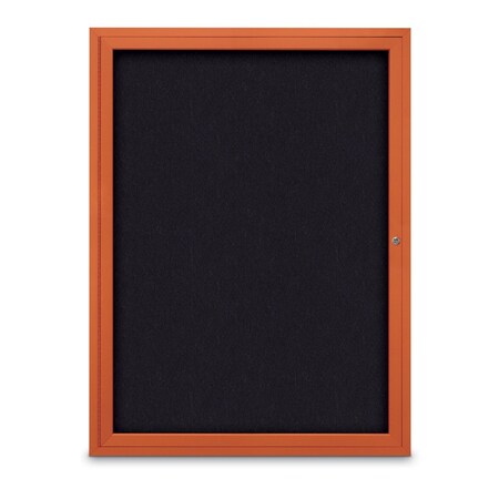 Slim Enclosed Corkboard, 18x24, Black Alum Frame/Forbo
